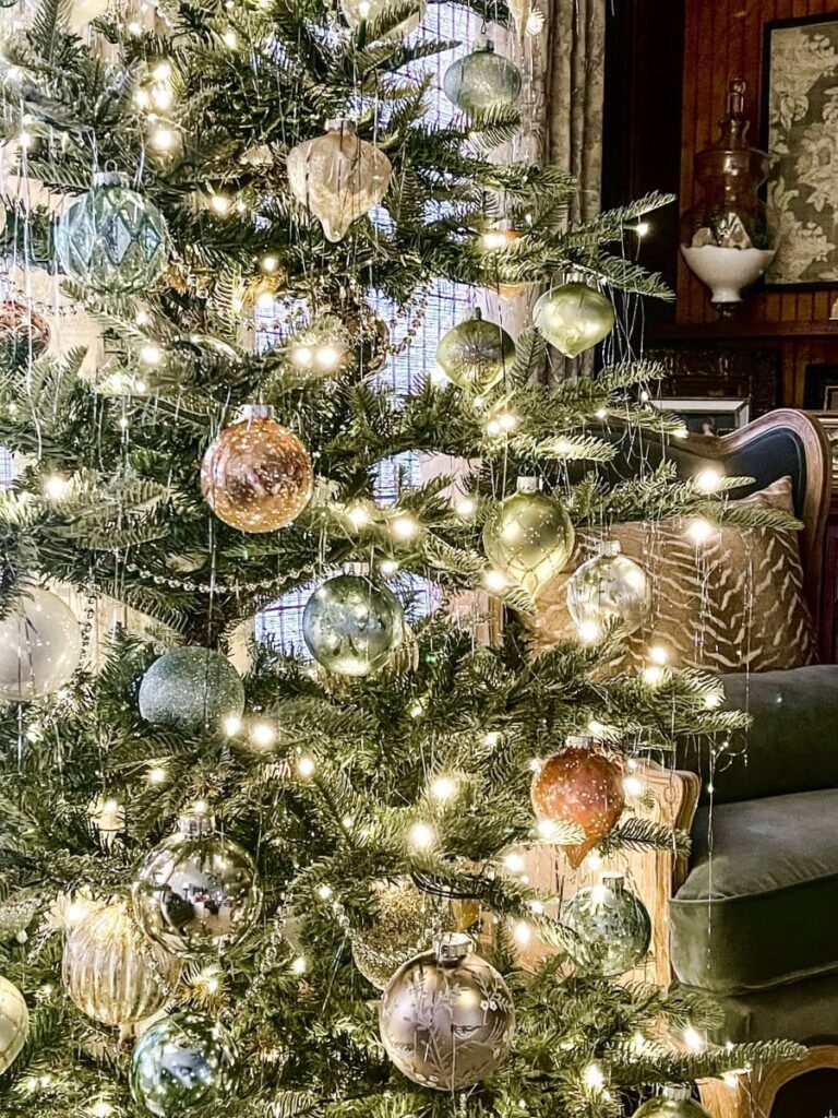 tree with gold and silver ornaments