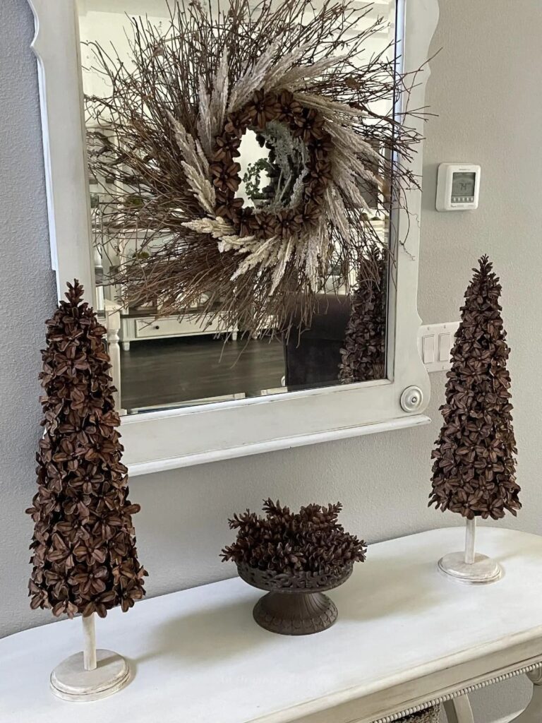 wreath on mirror
