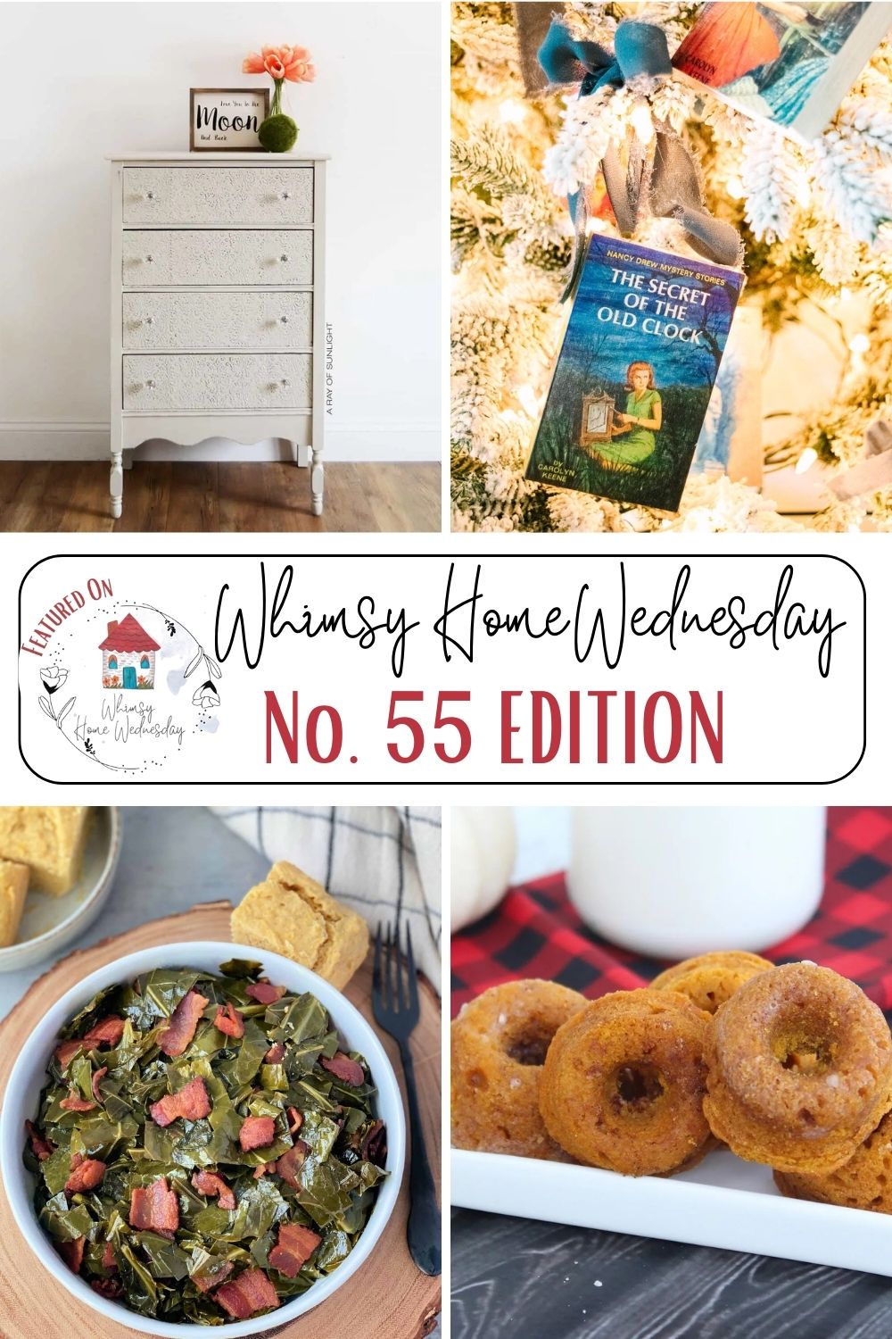 Join us on Whimsy Home Wednesday Blog Link Party No. 55 and see host projects, the features from the previous week and link up your posts!