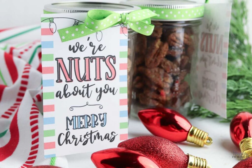 Nut christmas gift with tag