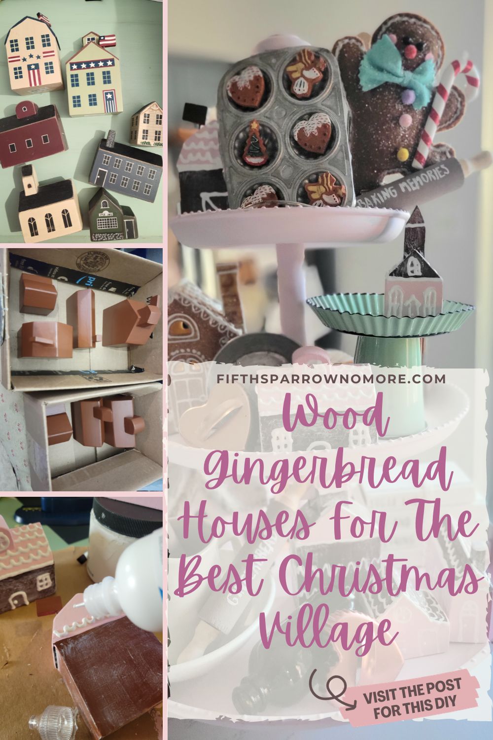 Decorate with a gingerbread theme this holiday season - make wood gingerbread houses for the best Christmas village display.