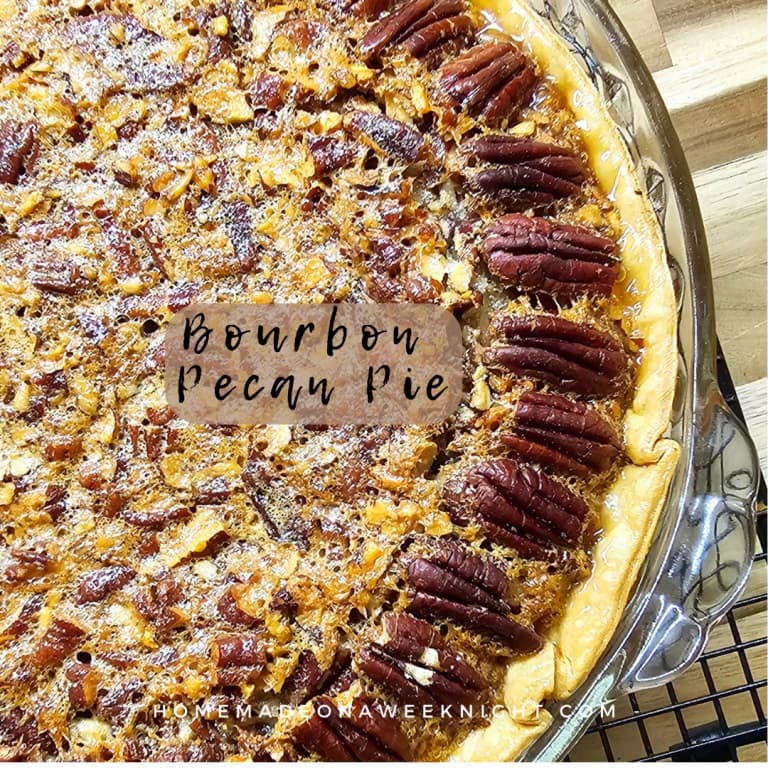 pecan pie in glass pie dish