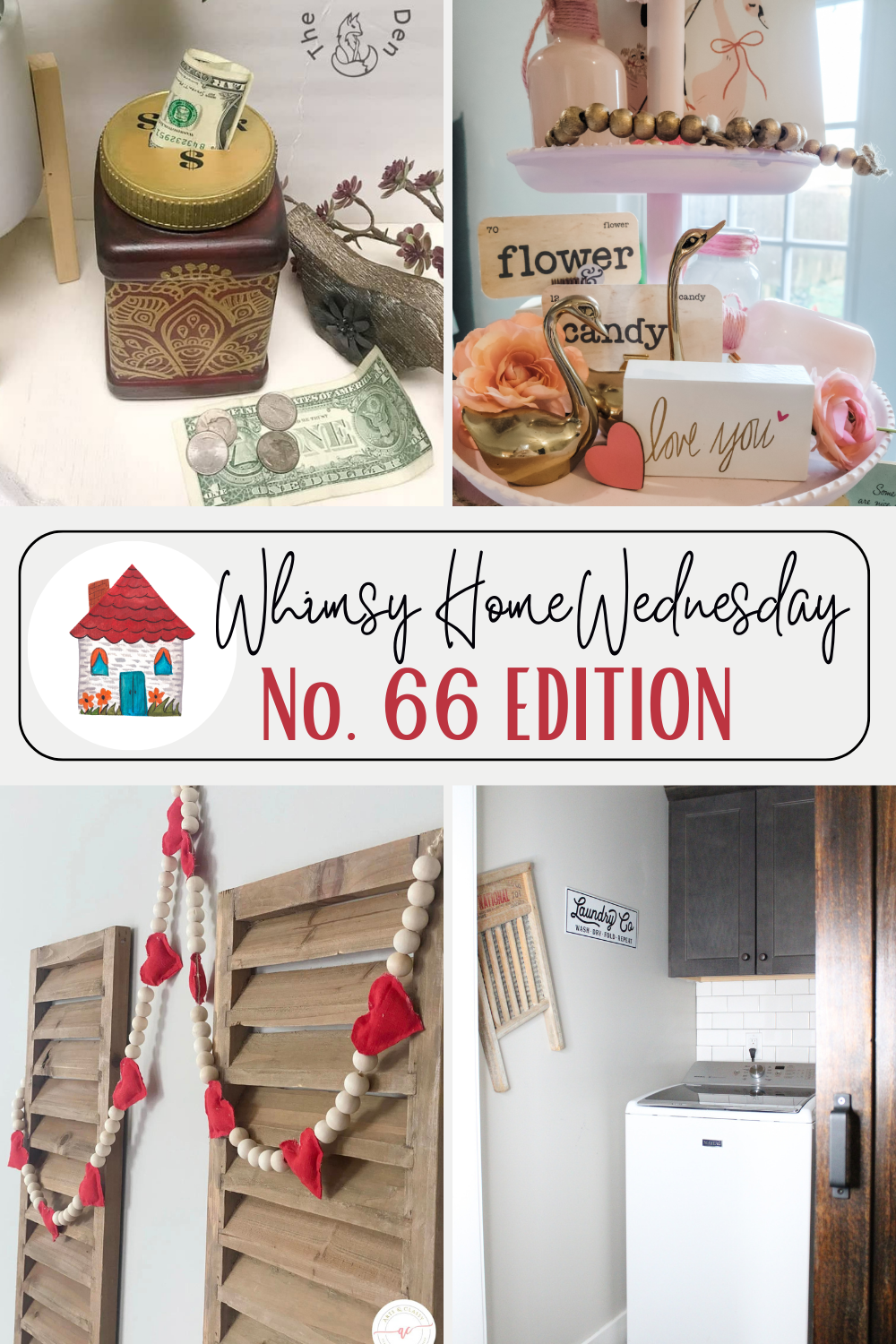 Join us on Whimsy Home Wednesday Blog Link Party No. 66 and see host projects, the features from the previous week and link up your posts!