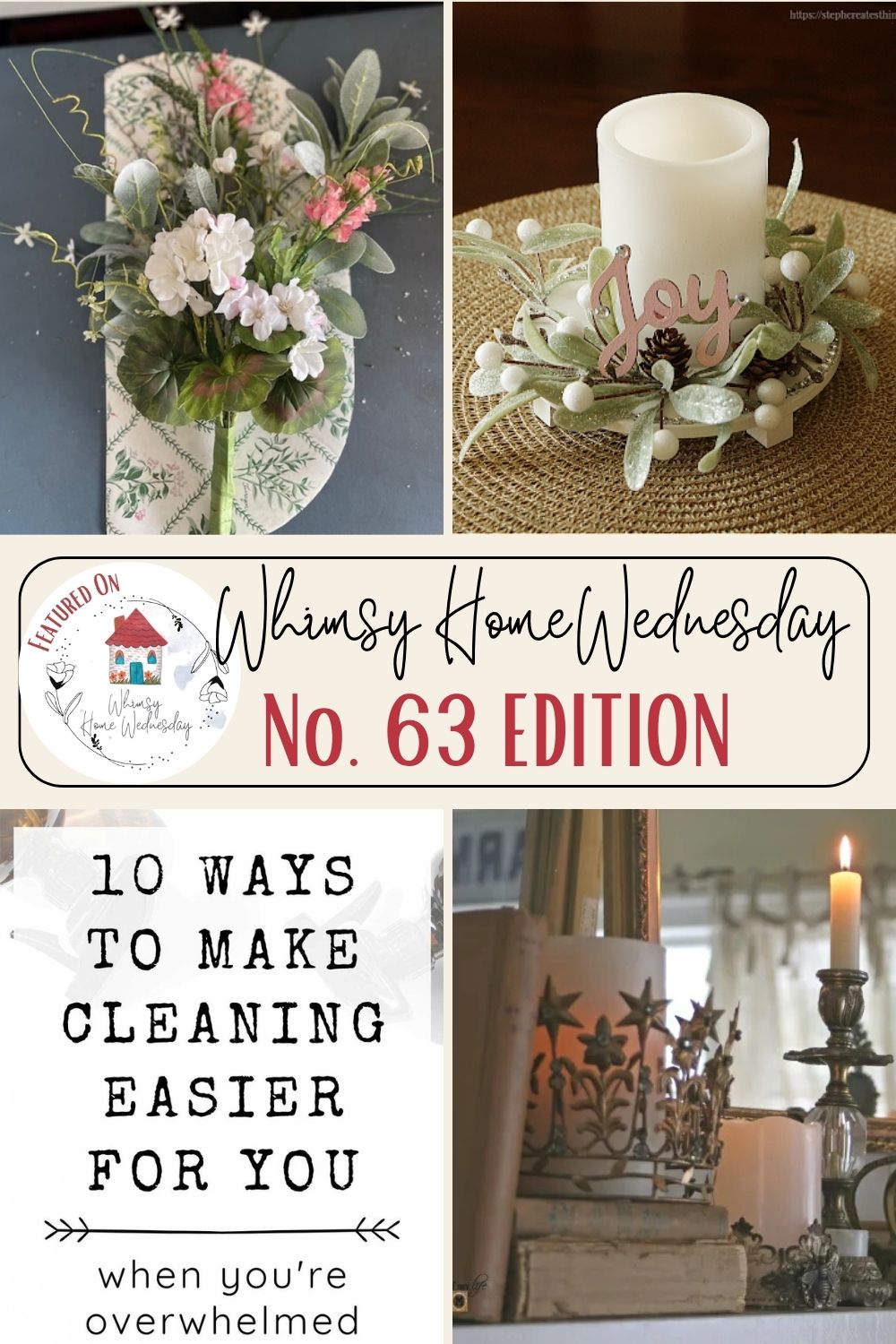 Join us on Whimsy Home Wednesday Blog Link Party No. 63 and see host projects, the features from the previous week and link up your posts!