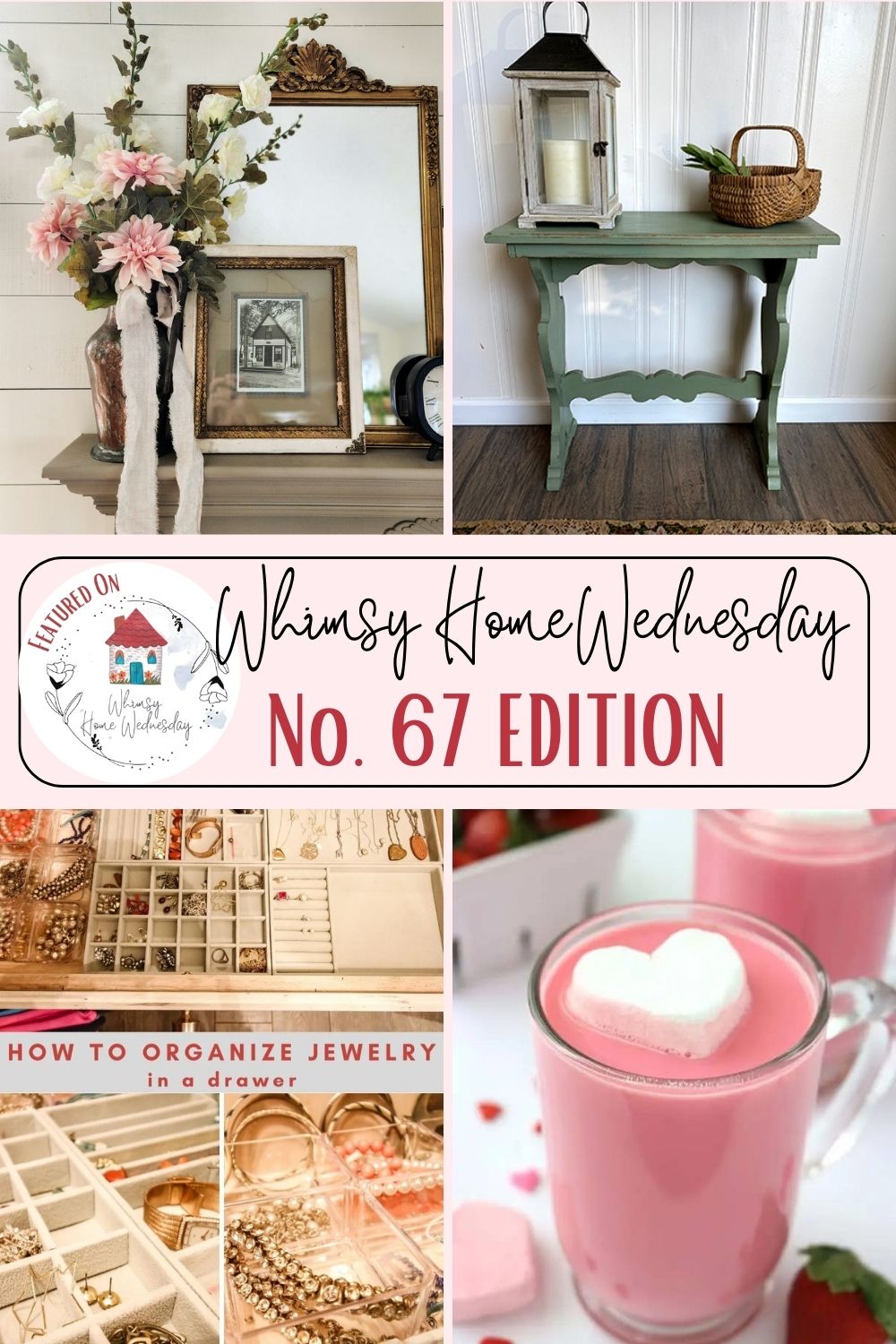 Join us on Whimsy Home Wednesday Blog Link Party No. 67 and see host projects, the features from the previous week and link up your posts!