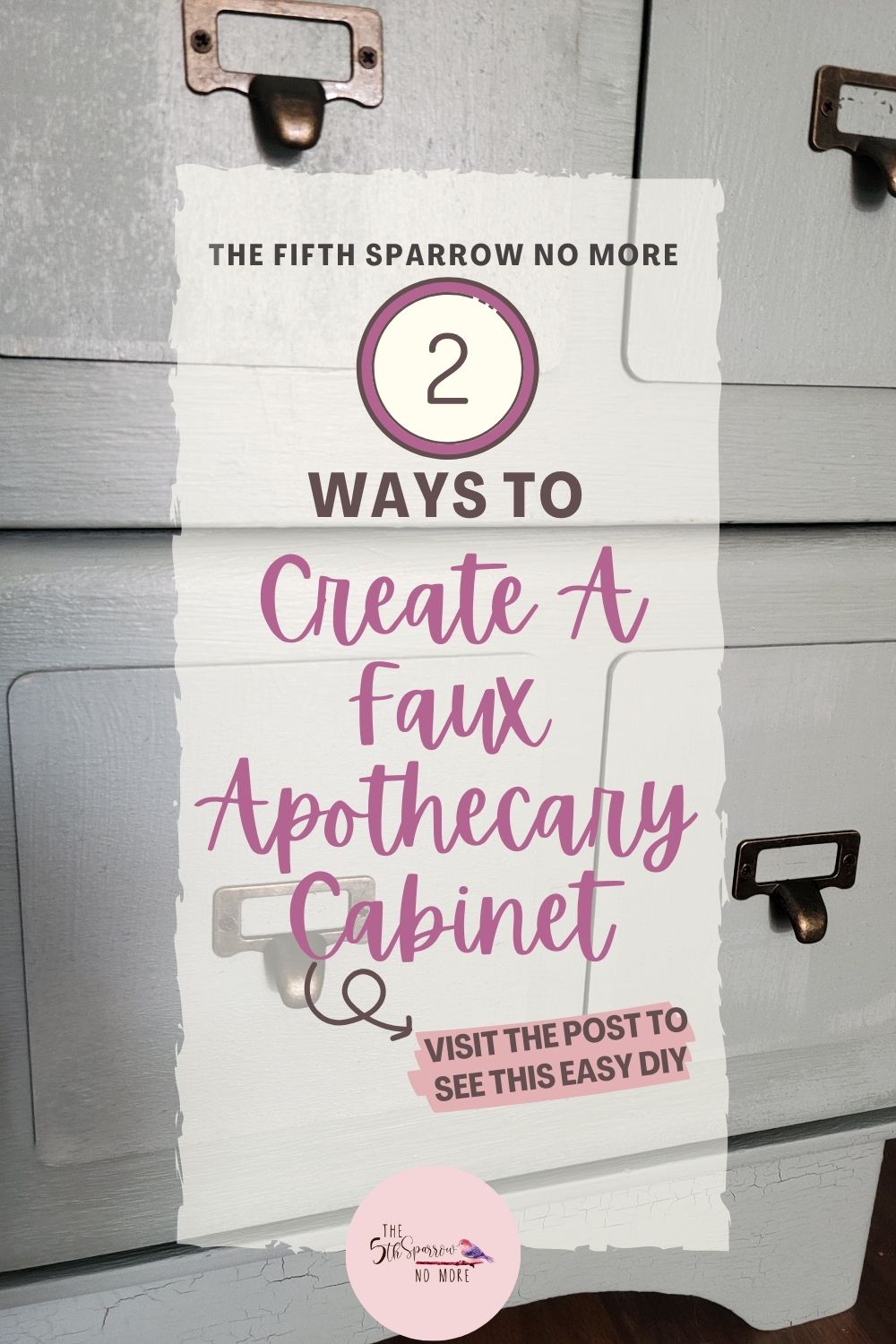 graphic for faux apothecary cabinet