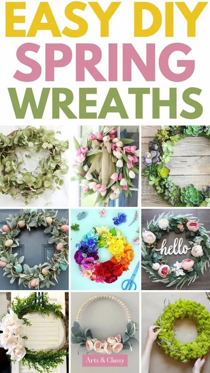 graphic with spring wreaths