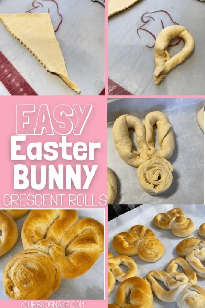 graphic of crescent roll dough shaped like bunny head
