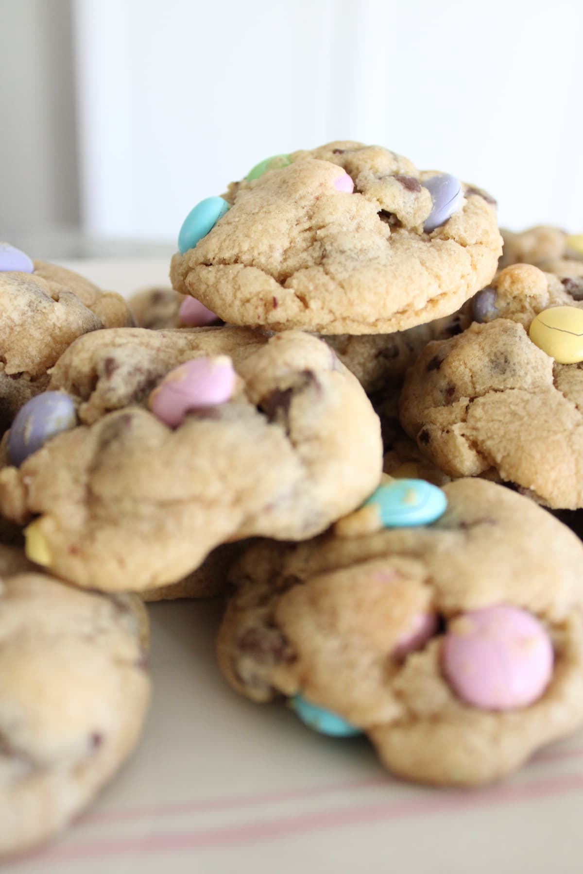 cookies with pastel m&ms