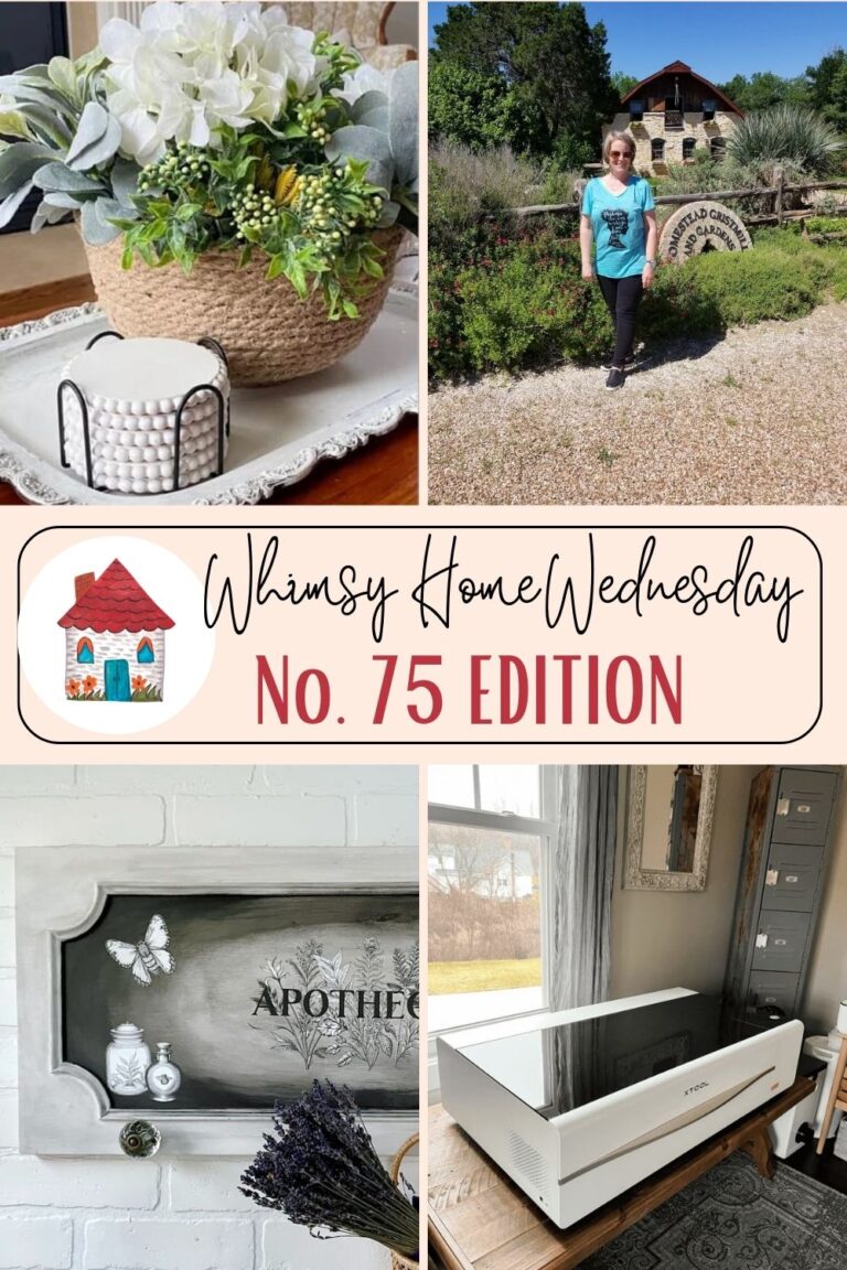 Join us on Whimsy Home Wednesday Blog Link Party No. 75 and see host projects, the features from the previous week and link up your posts!
