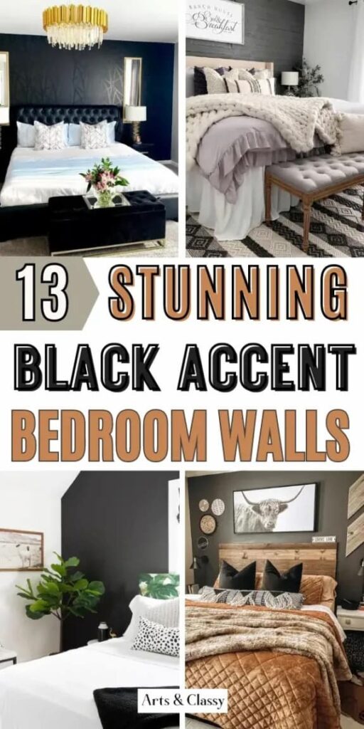 black accent wall graphic