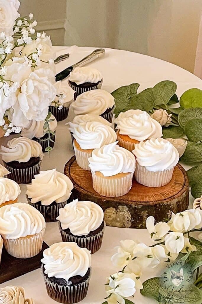 white iced cupcakes