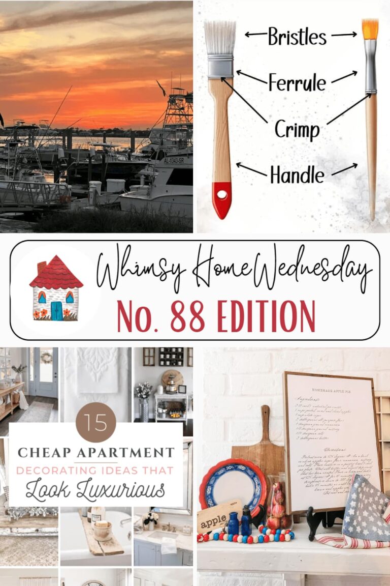 Whimsy Home Wednesday Blog Link Party No. 88 pinterest graphic