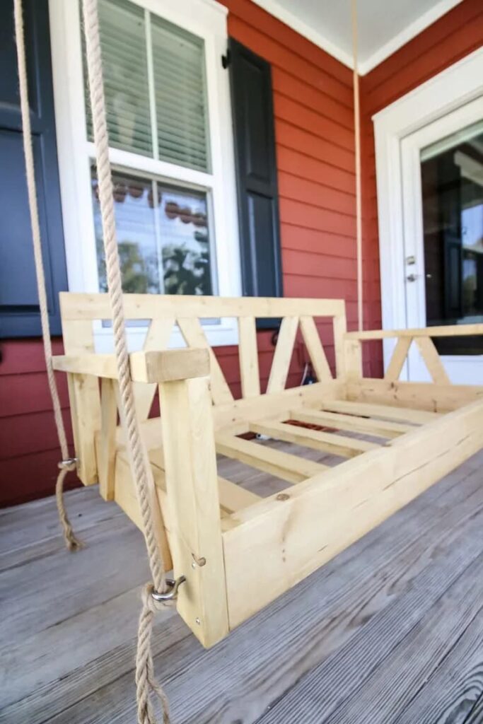 wood porch swing