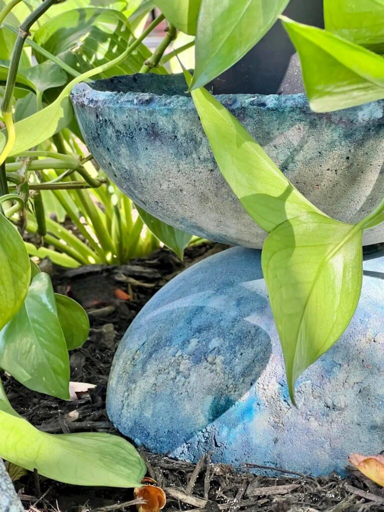 two bowls stacked outside