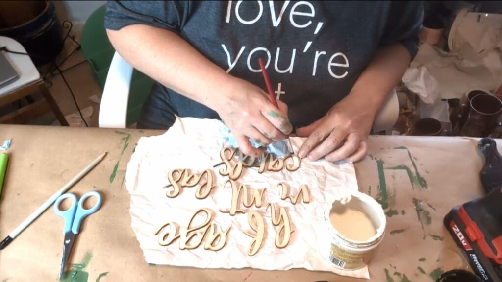 painting wood letters