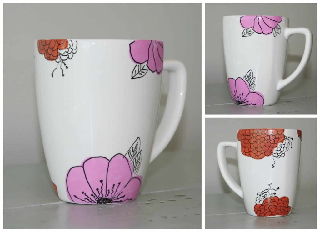 coffee mug with flowers