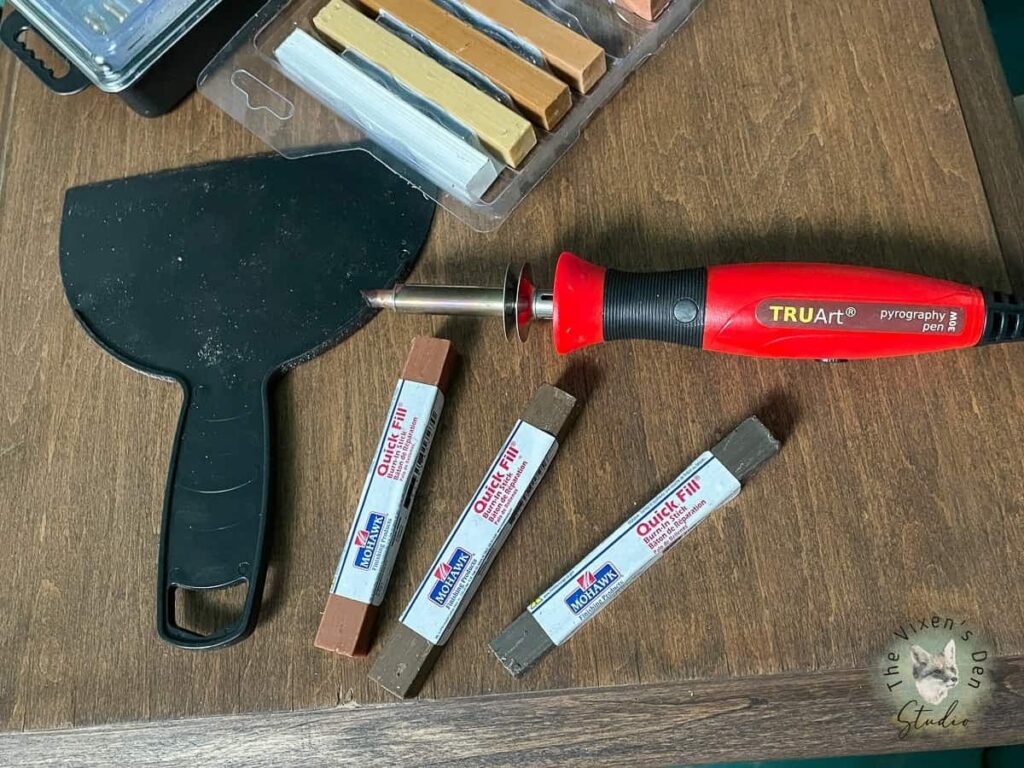 tools and wood filler