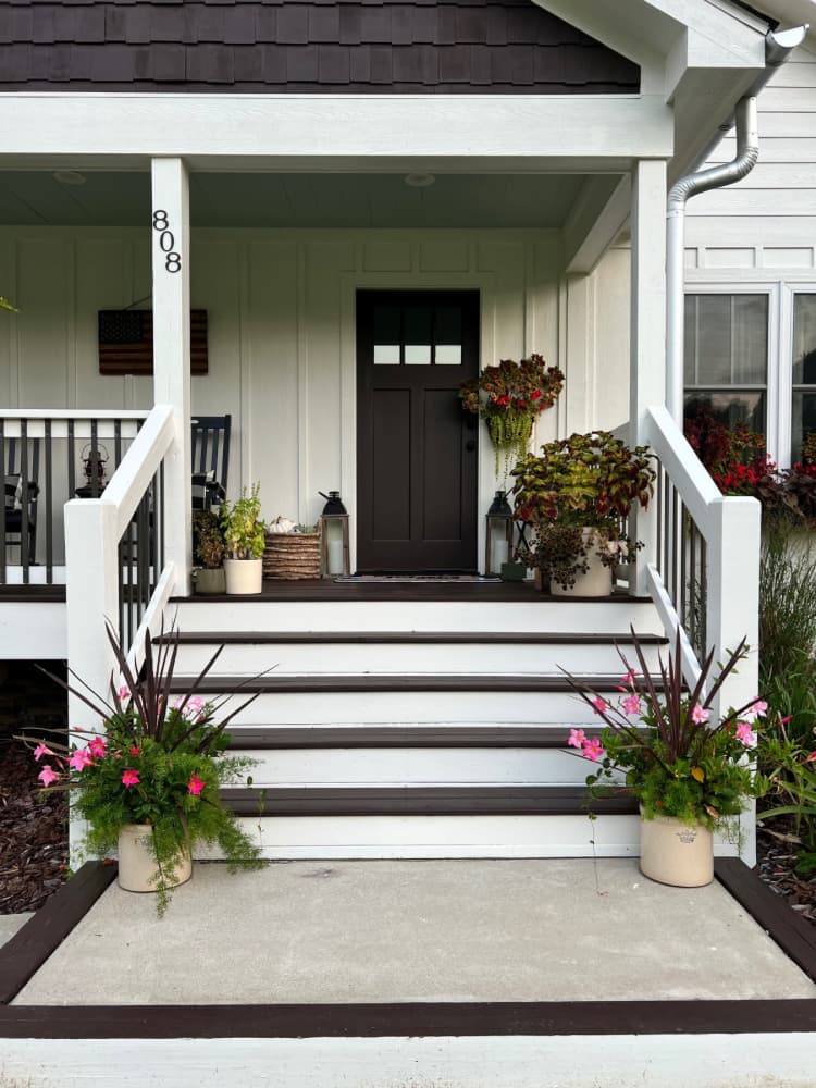 porch with white steps