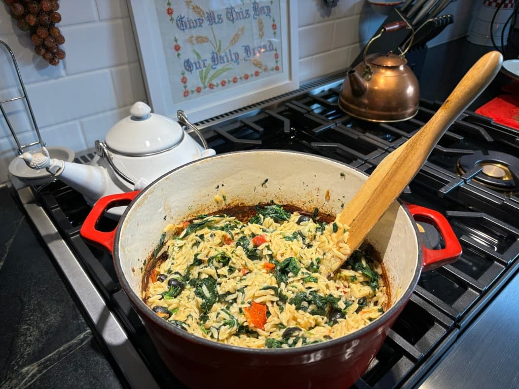 food in pot on stove