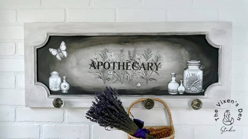 Black and Grey Apothecary Sign