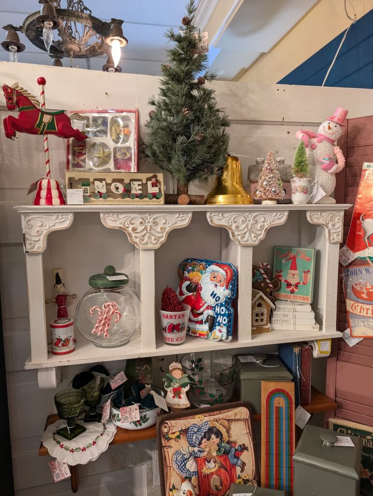 Christmas Display in Vendor booth vintage booth