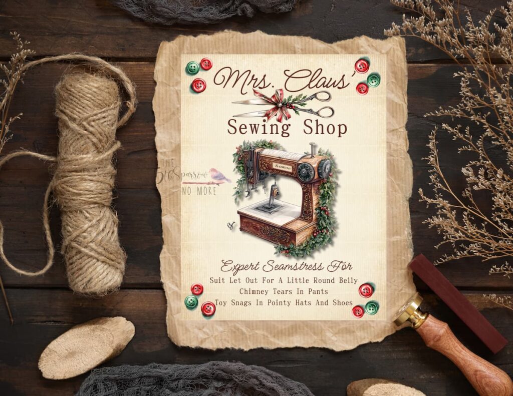 Mrs. Claus' Sewing Shop Printable