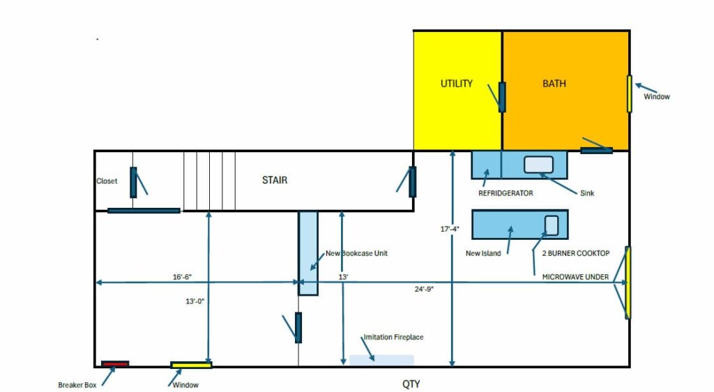 Plan for basement home