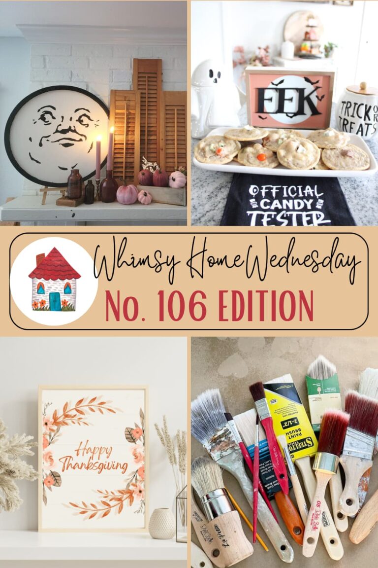 Join us on Whimsy Home Wednesday Blog Link Party No. 106 and see host projects, the features from the previous week and link up your posts!