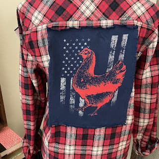 flannel shirt with printed shirt sewn on