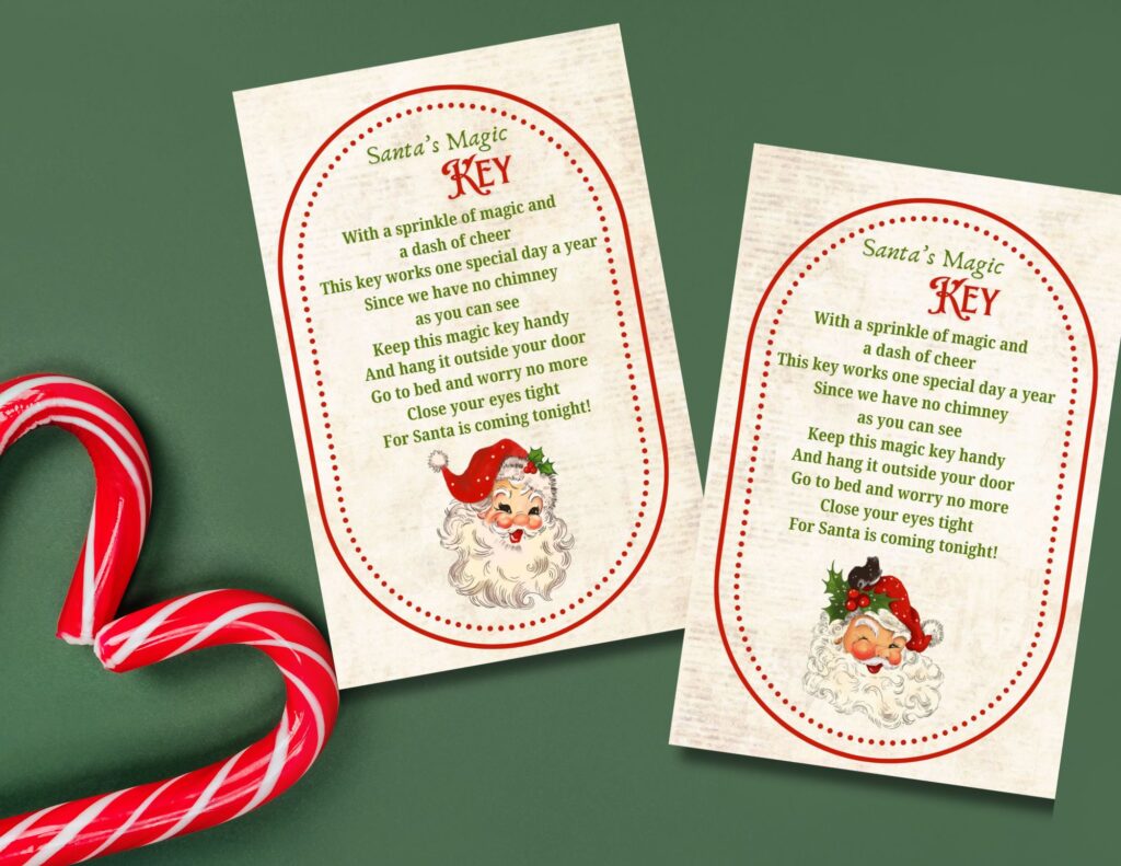 This Santa's Magic Key printable is a sweet poem to add your own key to for Christmastime tradition.