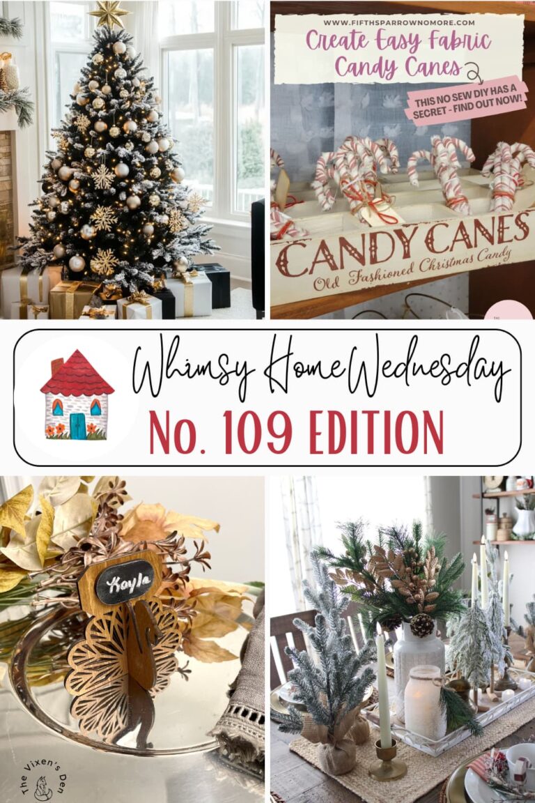 Join us on Whimsy Home Wednesday Blog Link Party No. 109 and see host projects, the features from the previous week and link up your posts!