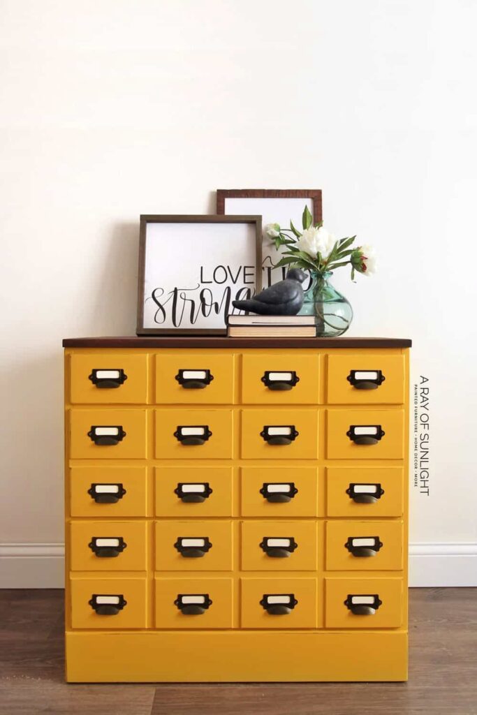 yellow dresser