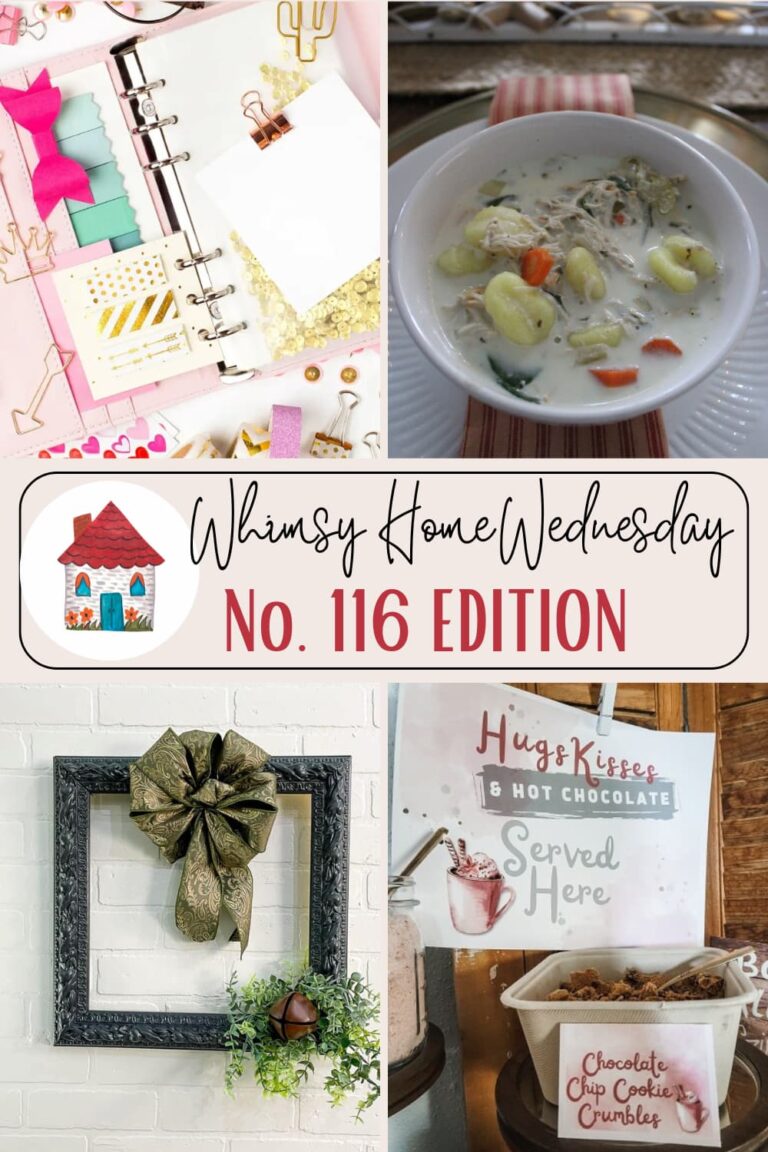 Join us on Whimsy Home Wednesday Blog Link Party No. 116 and see host projects, the features from the previous week and link up your posts!