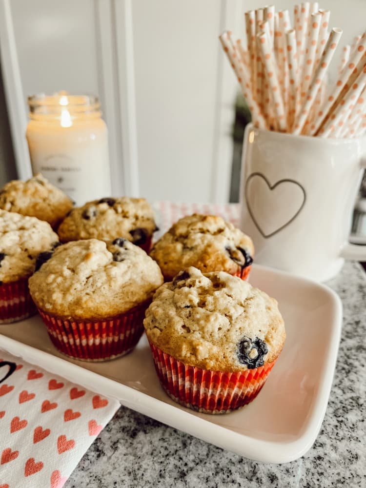 Muffins on white plate