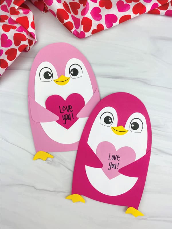 pink paper penguins