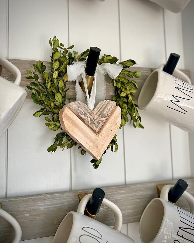 heart and wreath hanging