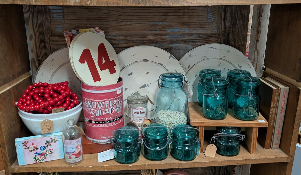 valentine vignette and turquoise ball jars