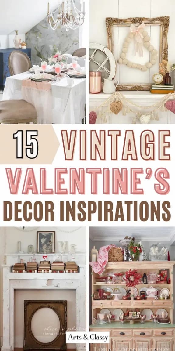 collage of valentine home decor ideas