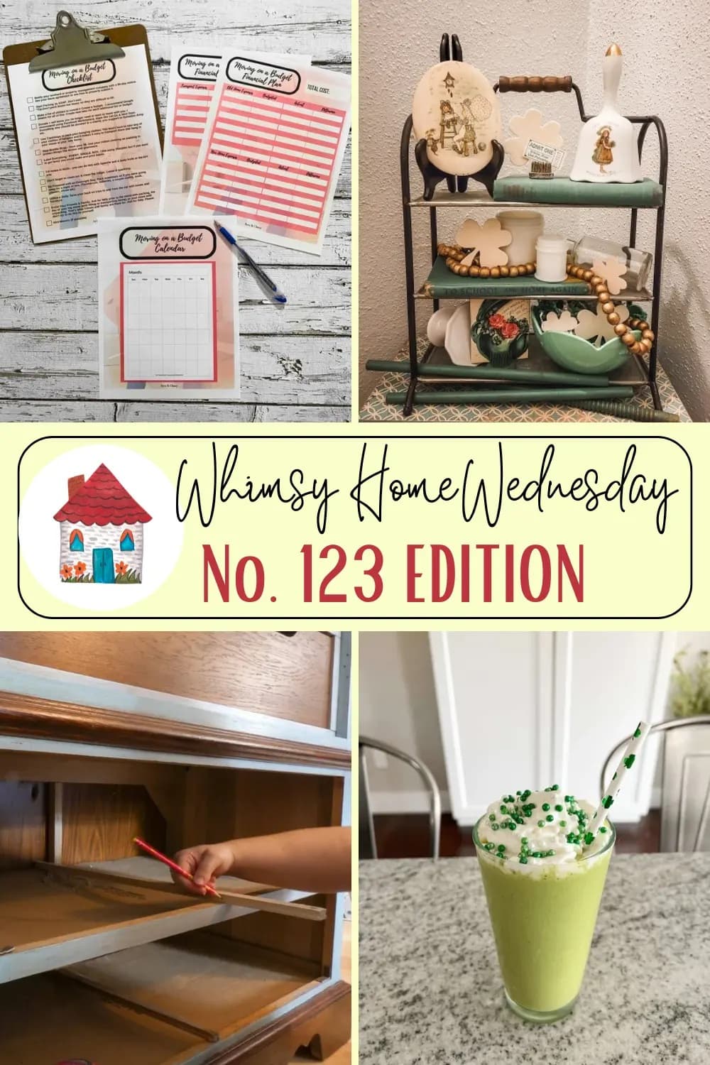 Join us on Whimsy Home Wednesday Blog Link Party No. 123 and see host projects, the features from the previous week and link up your posts!