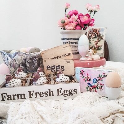 farmhouse tablescape for Easter