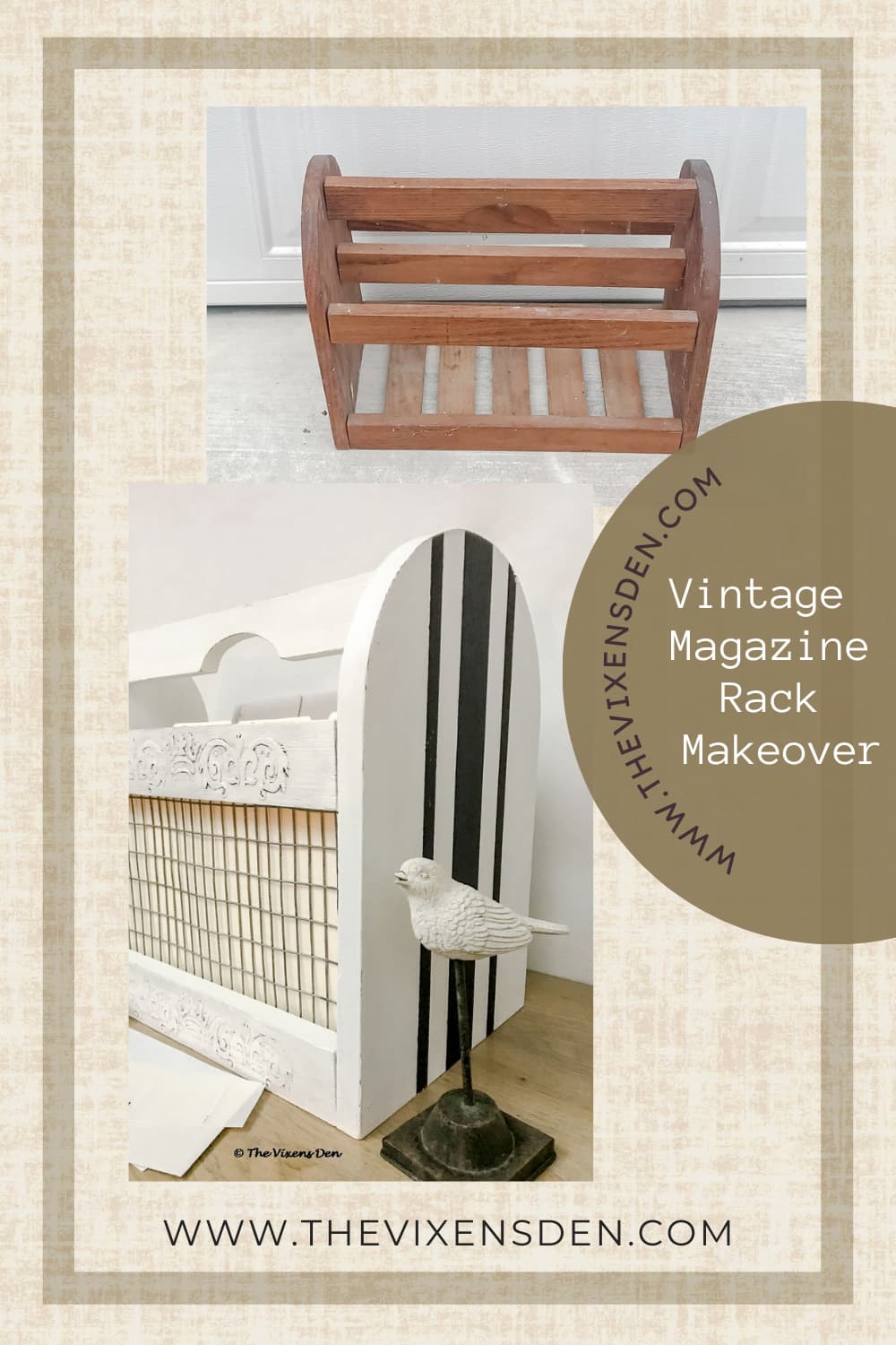 white magazine rack