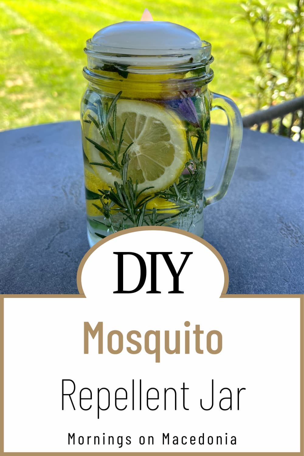 jar with lemons and rosemary