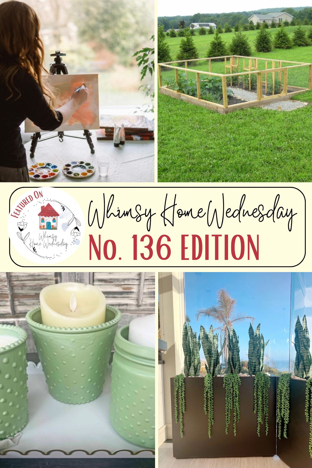Join us on Whimsy Home Wednesday Blog Link Party No. 136 and see host projects, the features from the previous week and link up your posts!