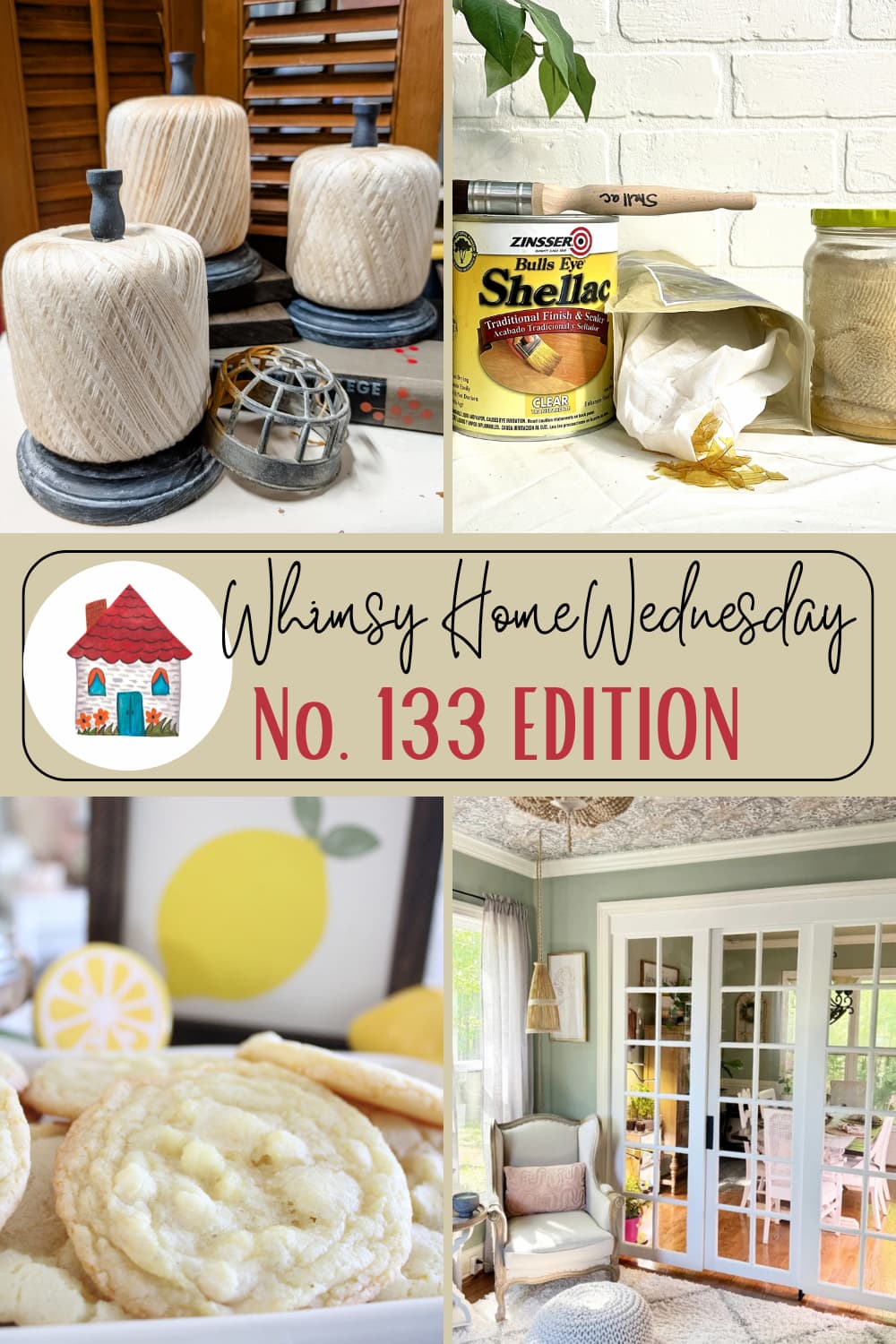 Join us on Whimsy Home Wednesday Blog Link Party No. 133 and see host projects, the features from the previous week and link up your posts!