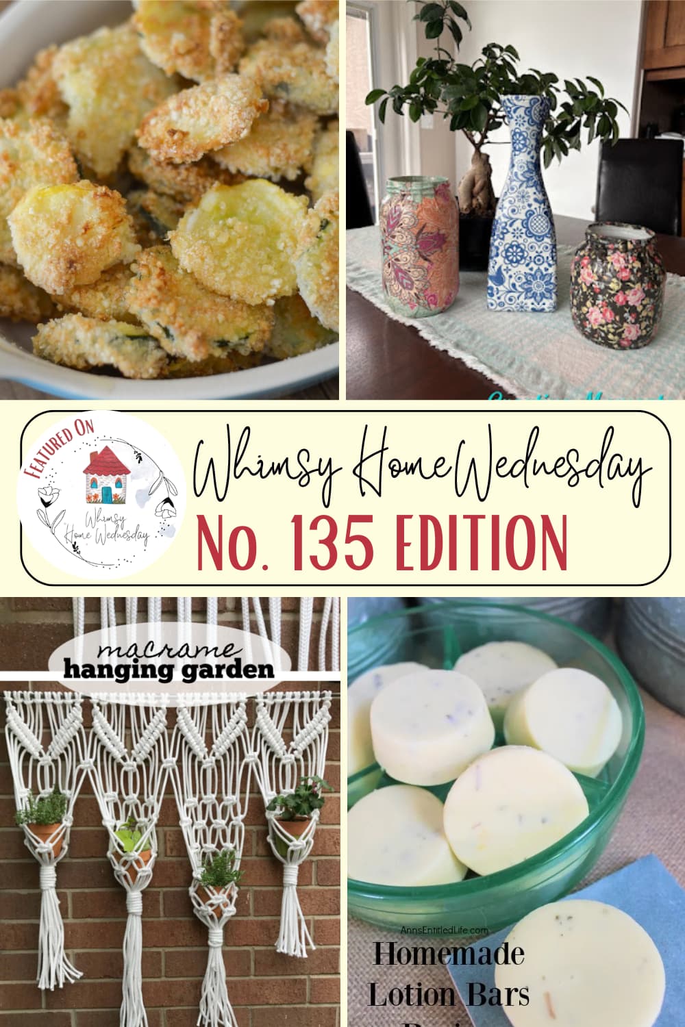 Join us on Whimsy Home Wednesday Blog Link Party No. 135 and see host projects, the features from the previous week and link up your posts!