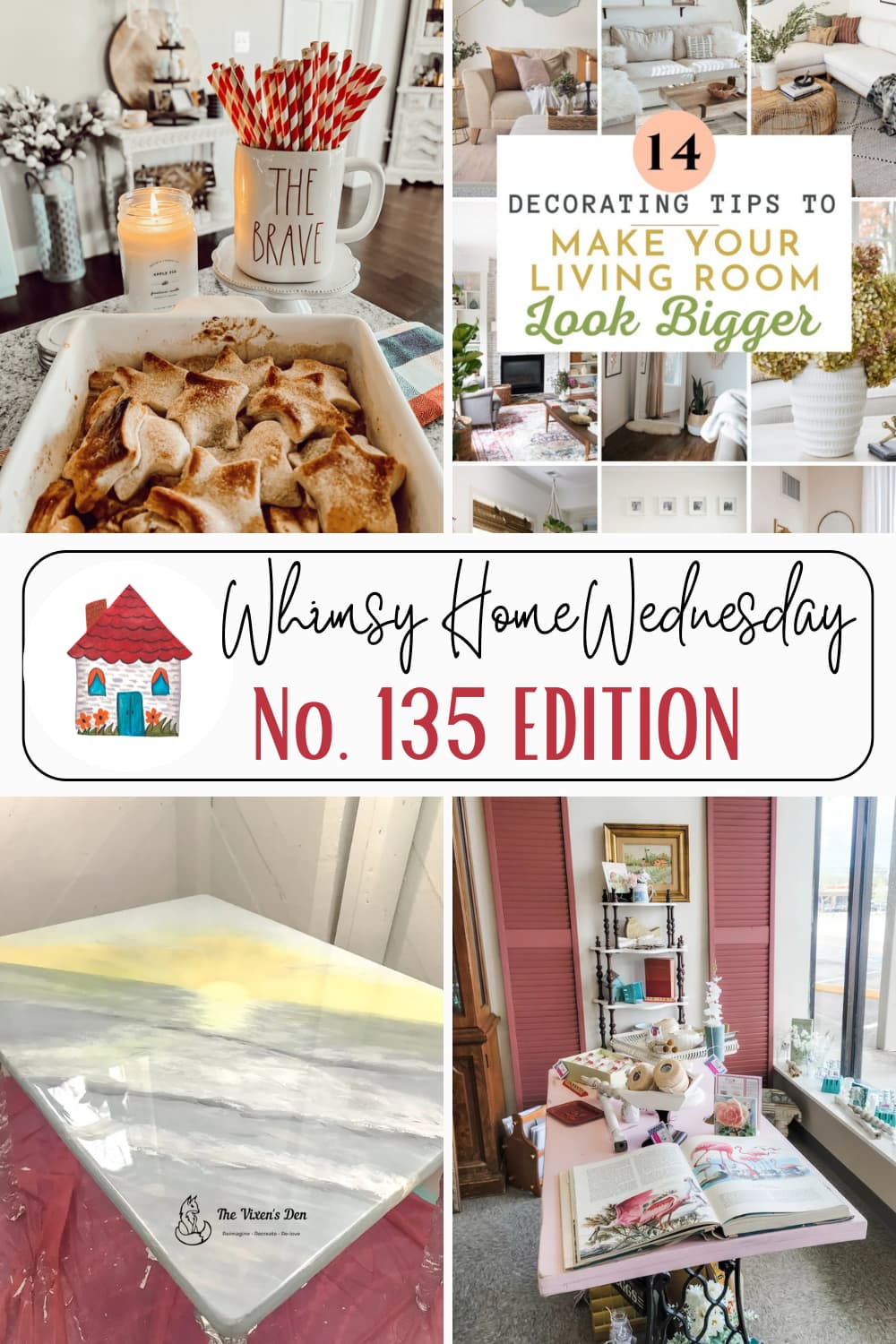 Join us on Whimsy Home Wednesday Blog Link Party No. 135 and see host projects, the features from the previous week and link up your posts!