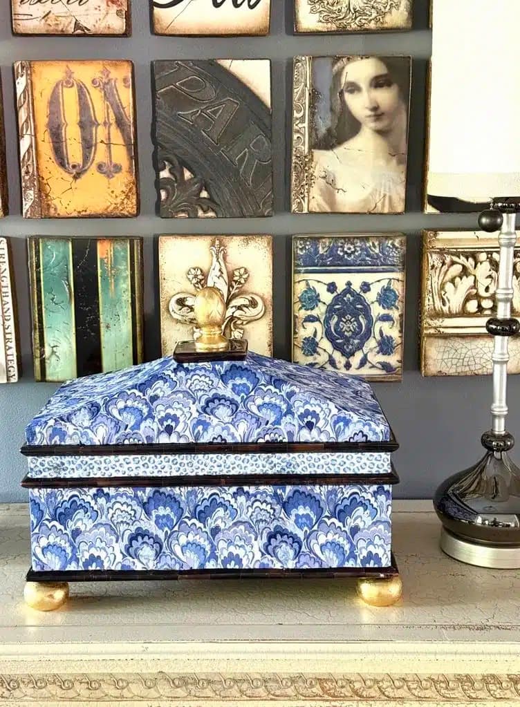 blue and white box