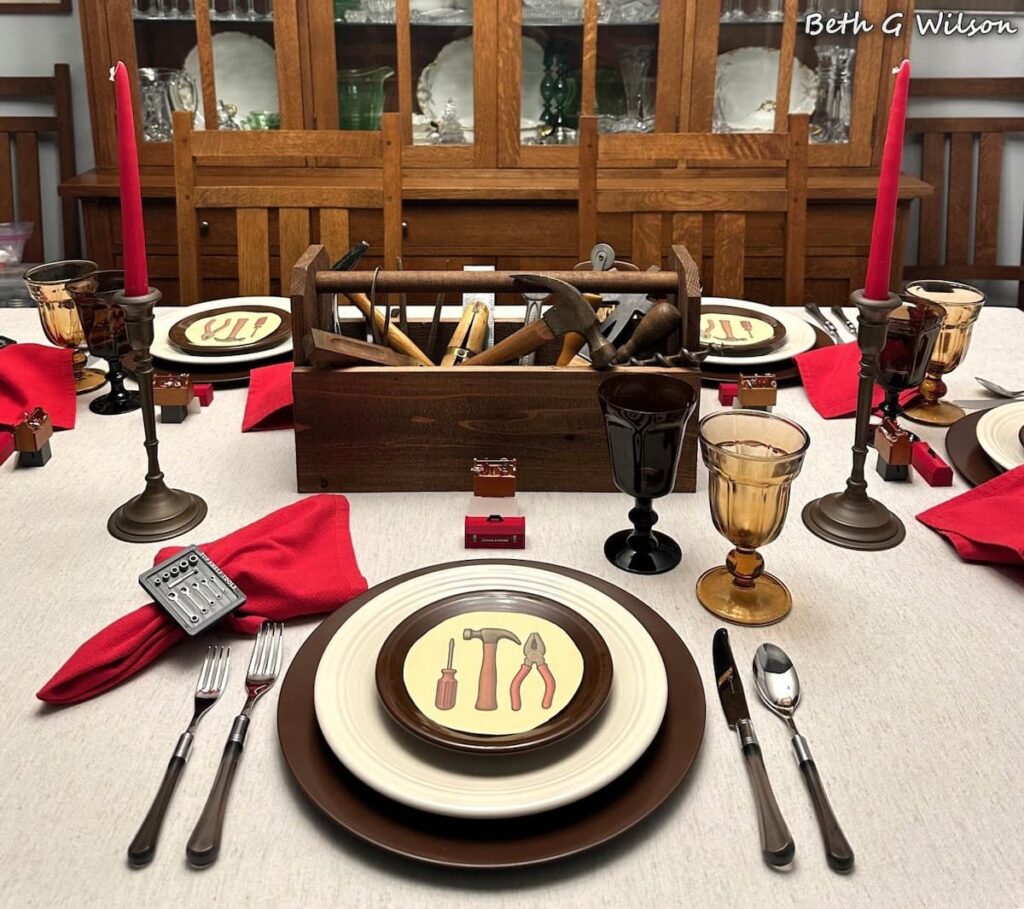 table with toolbox