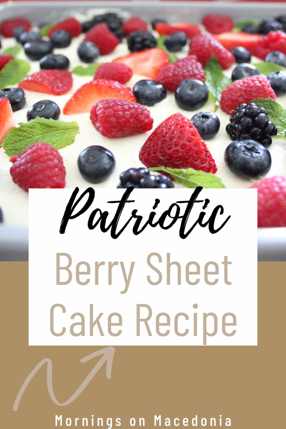 white cake with berries graphic